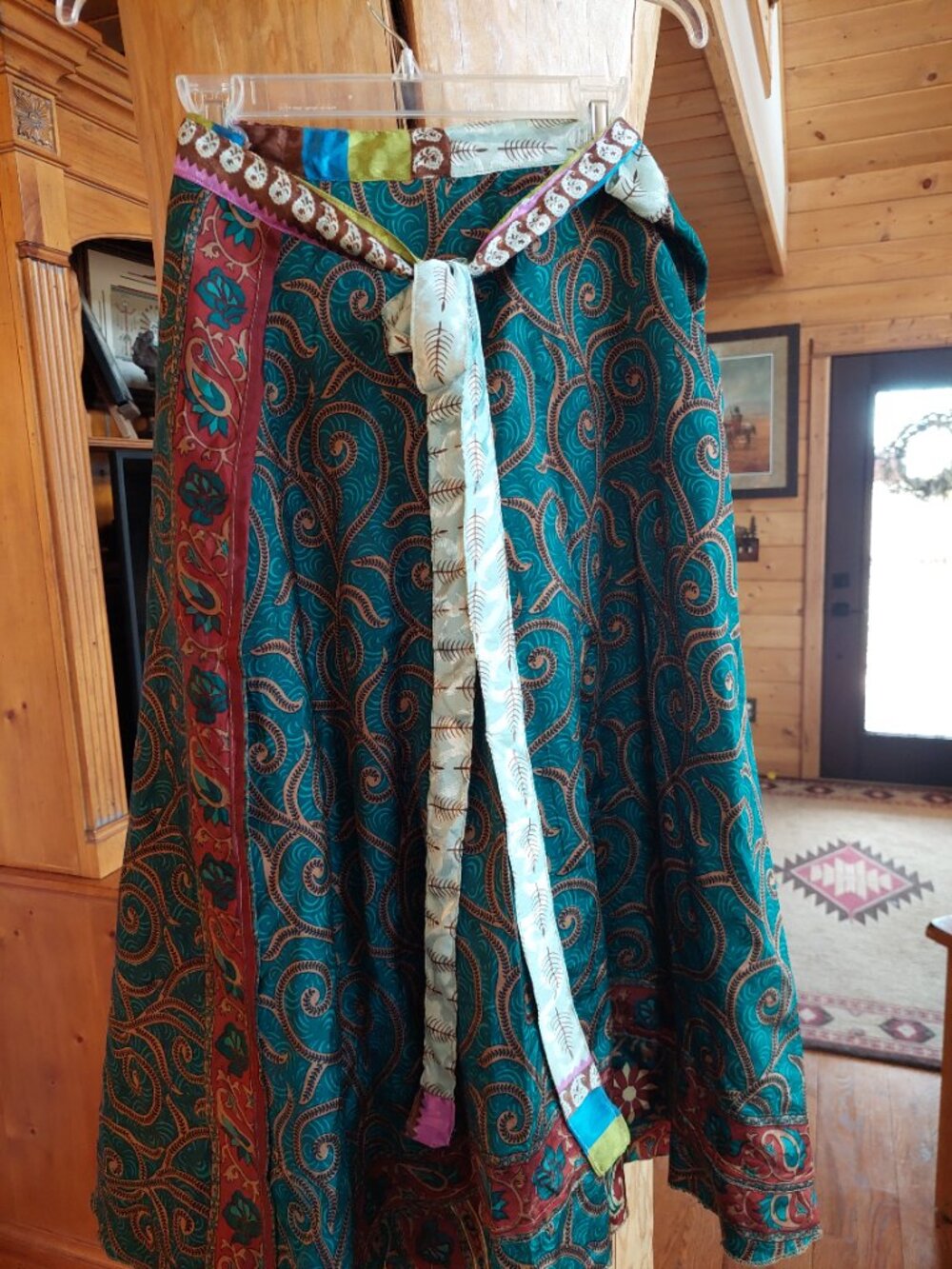 Darn Good Yarn Reversable Siri Silk maxi Wrap Skirt adjustable one size